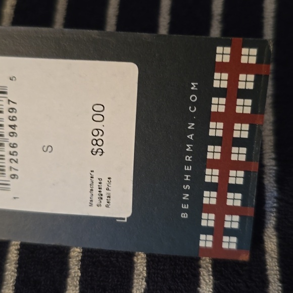 BEN SHERMAN BRAND MEN'S BLUE SHORT SLEEVE STRIPED 2 BUTTON POLO SIZE SMALL - Picture 7 of 16